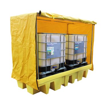 Double IBC Spill Pallet with Frame and Cover
