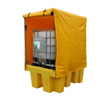 Single IBC Spill Pallet with Frame and Cover